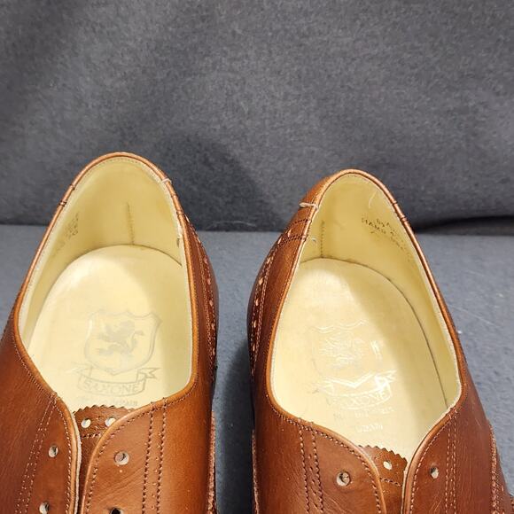 Saxon Mens 9.5 EEE Brown Leather Wingtip Oxford Dress Shoes main image 7